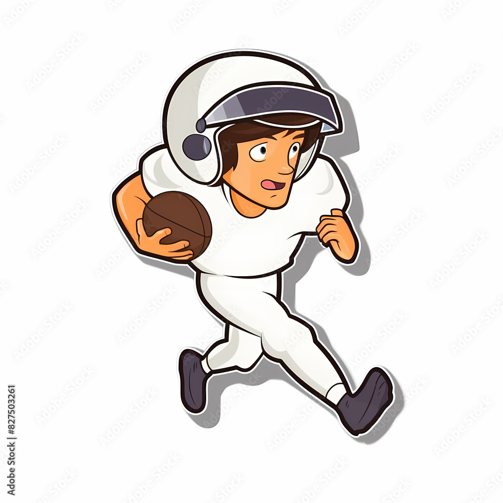 American Football Player with Ball in field,Cartoon quarterback picture,vector illustration cartoon. American Football Player with Ball in field,Cartoon quarterback picture,vector illustration cartoon.