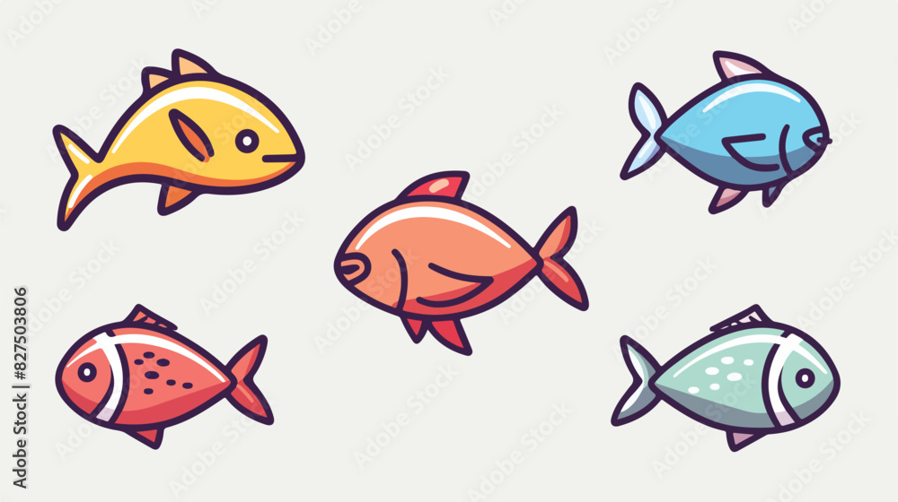 Fish icon on light background. Seafood symbol. Dead 