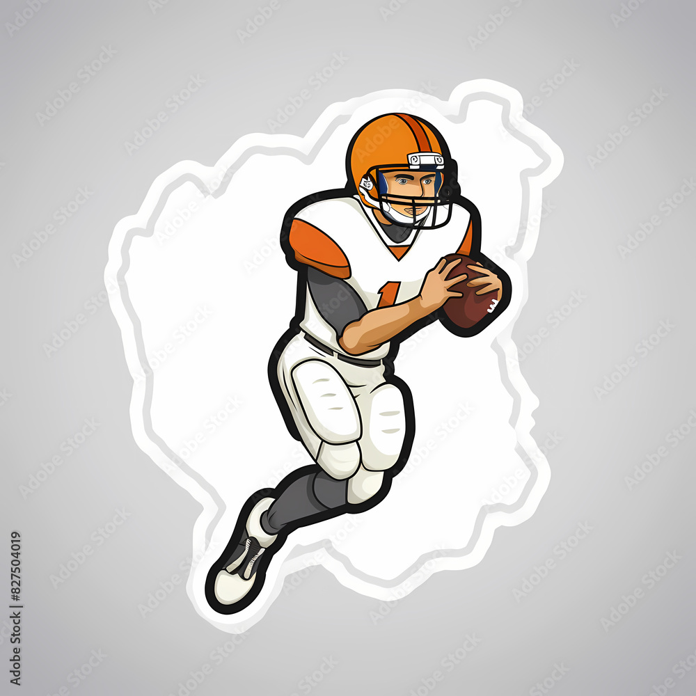American Football Player with Ball in field,Cartoon quarterback picture,vector illustration cartoon. American Football Player with Ball in field,Cartoon quarterback picture,vector illustration cartoon.