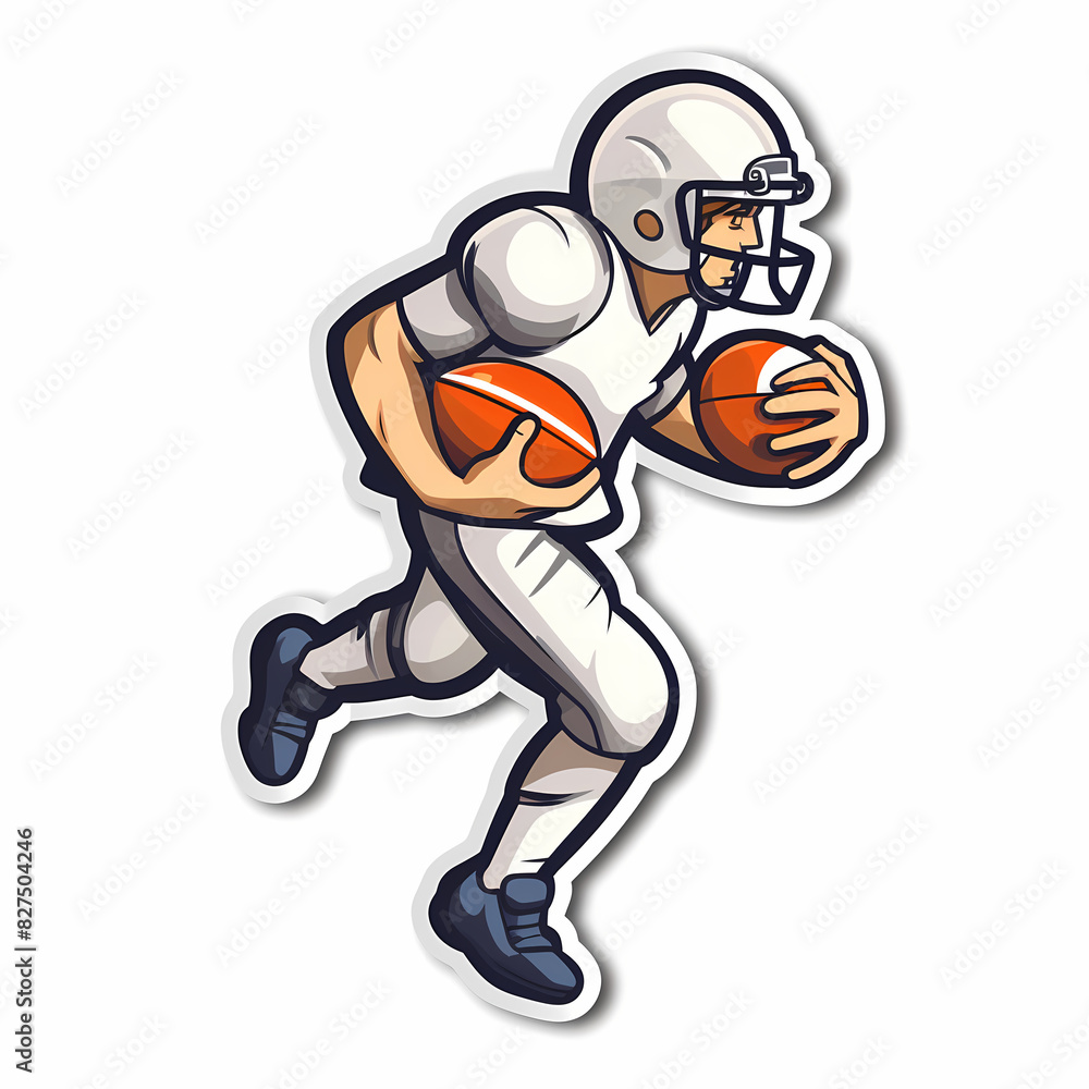 American Football Player with Ball in field,Cartoon quarterback picture,vector illustration cartoon. American Football Player with Ball in field,Cartoon quarterback picture,vector illustration cartoon.