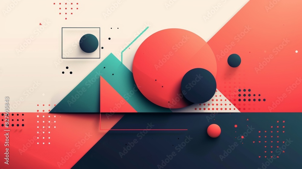 Obraz premium Minimalist Themed Geometric Animation