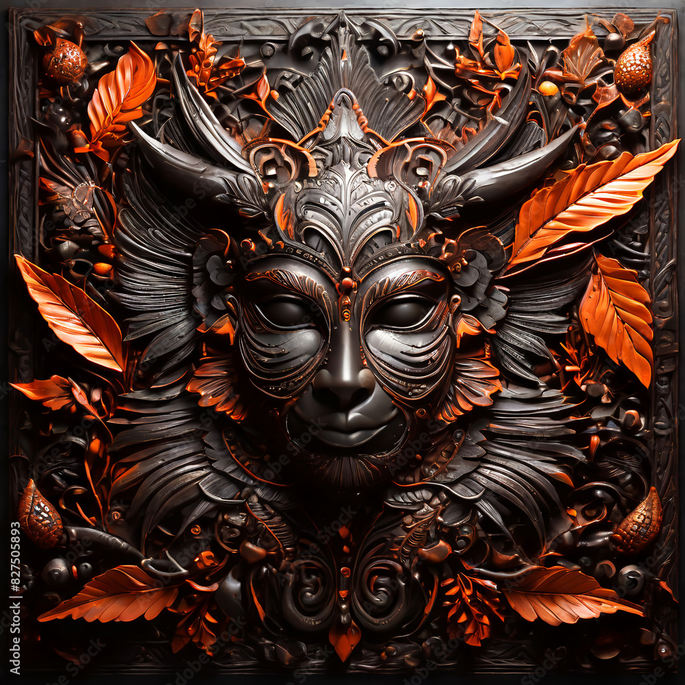 Fototapeta premium Art made from leather가죽으로 만든 예술품 Generative AI