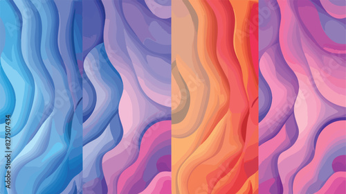 Four of horizontal gradient background. Fluid abstrac