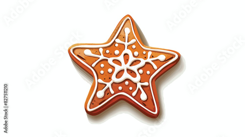 Gingerbread Christmas star isolated on white background