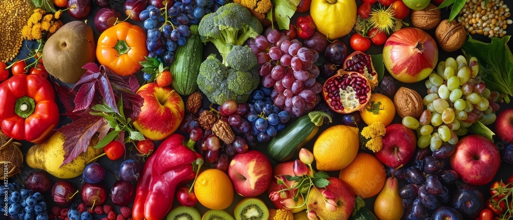 A creatively arranged assortment of fresh fruits