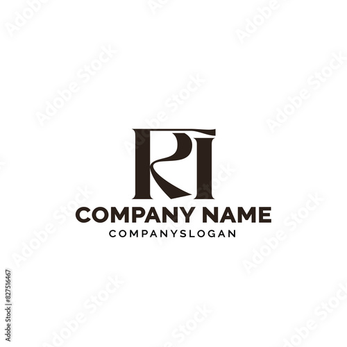 Letter RI logo design, vector logo design, illustration 