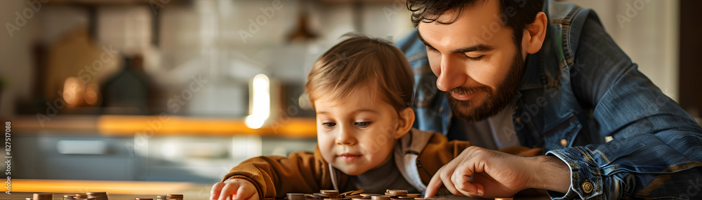 Financial Literacy and Saving Habits Concept: Parents Teaching Kids About Savings with Glossy Backdrop High Resolution Stock Photo Emphasizing Importance for Future Financial Literacy and Saving Habits Concept: Parents Teaching Kids About Savings with Glossy Backdrop High Resolution Stock Photo Emphasizing Importance for Future