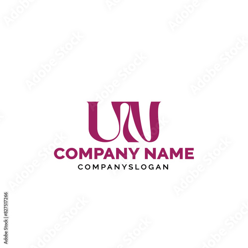 Letter UN logo design, vector logo design, illustration 