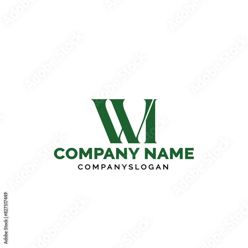 Letter WI logo design, vector logo design, illustration 