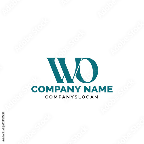 Letter WO logo design, vector logo design, illustration 