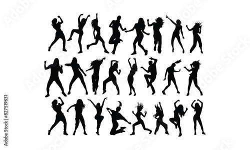 Zumba dance Vector bundle, Baby Penguin Clipart, Silhouette, Vector, icons, illustration, design.