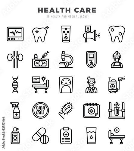 HEALTH CARE web icons in Lineal style.