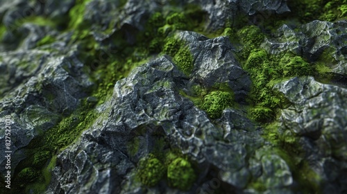 High-Resolution Close Up of Textured Moss-Covered Stone for Nature-Themed Designs and Backgrounds