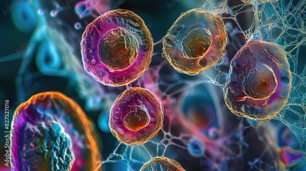 Obraz premium Microscopic image of fungal spores