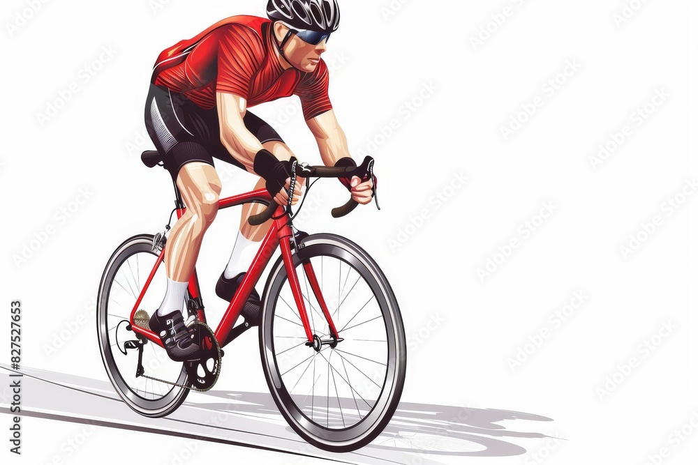 Racing cyclist in action set. Fast road biker from side, front, back and three quarter view. Editable vector illustration. Racing cyclist in action set. Fast road biker from side, front, back and three quarter view. Editable vector illustration.