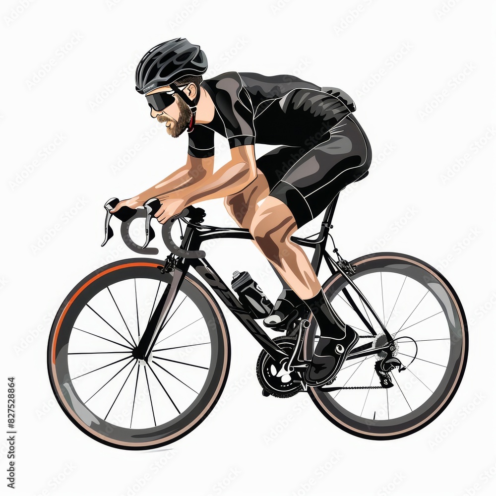 Racing cyclist in action set. Fast road biker from side, front, back and three quarter view. Sports Banner Design. Editable vector illustration. Racing cyclist in action set. Fast road biker from side, front, back and three quarter view. Sports Banner Design. Editable vector illustration.