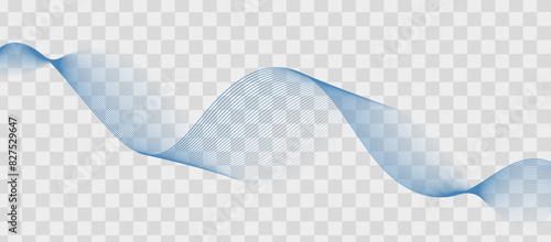 Abstract background with glowing wave. Blue gradient flowing wave lines. Modern wave lines. Shiny moving lines design element. Technology concept. Vector illustration on wave lines background