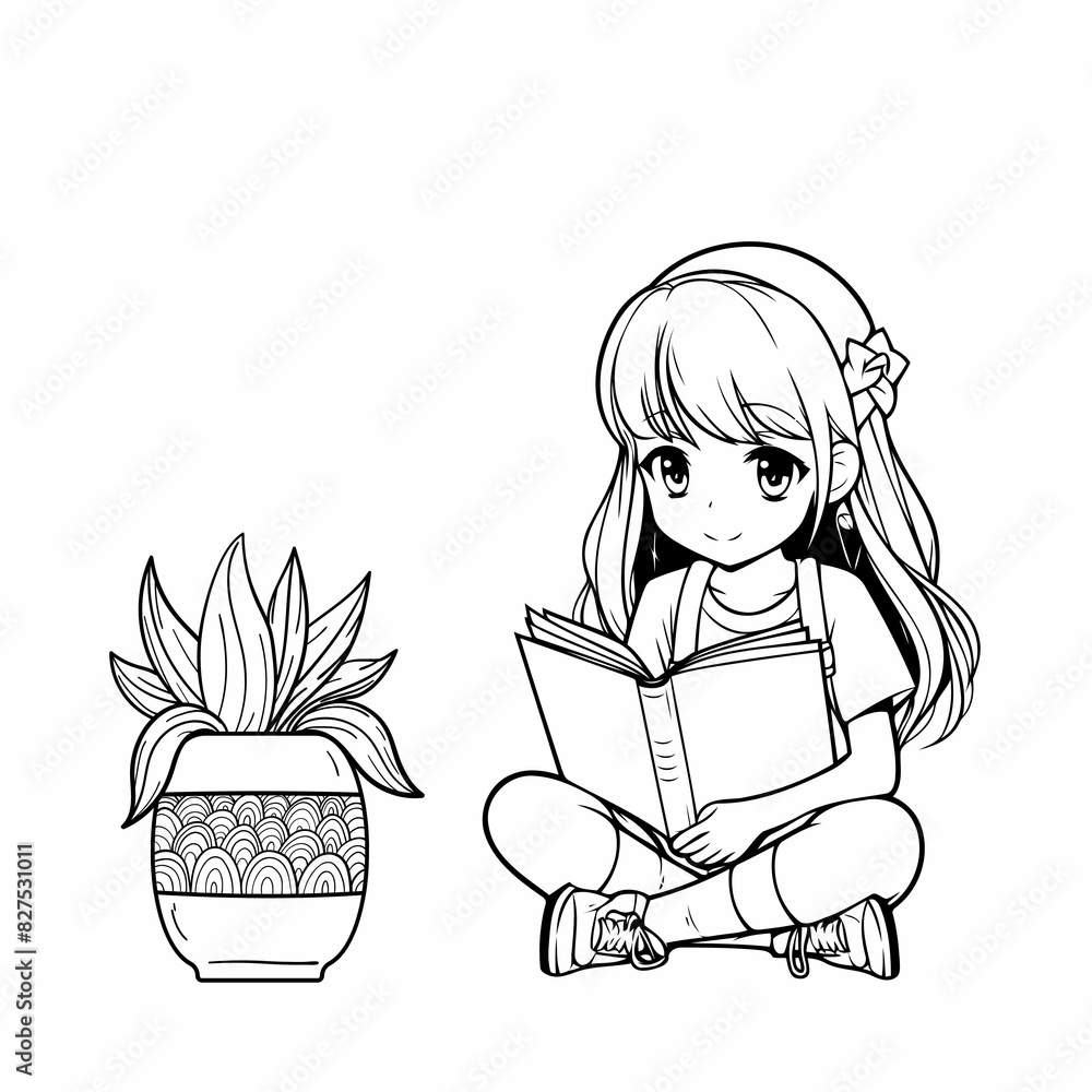 Cute little girl reading a book (8) Cute little girl reading a book (8)