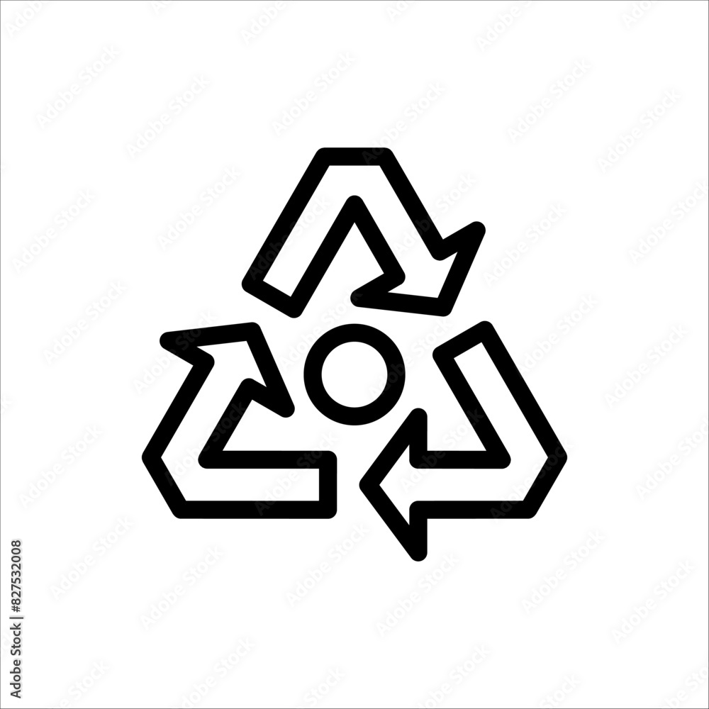 Recycle icon. Recycle icon vector illustration isolated on white background. Recycle icon. Recycle icon vector illustration isolated on white background.