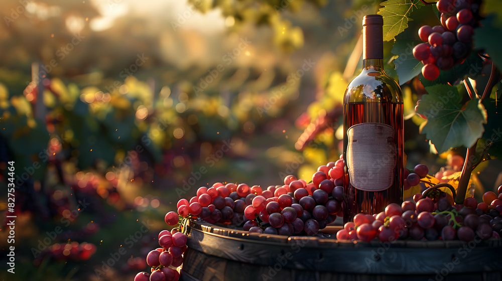 Authentic Wine Tasting Experience: Photo realistic Vineyard Pairing with Glossy Backdrop   High Resolution Image Capturing Rustic Essence of Wine Tasting at Its Source