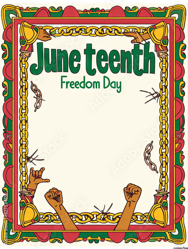 Juneteenth holiday background graphics template photo