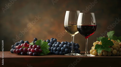Exquisite Wine Pairing for Special Occasions  High Resolution Image Capturing the Celebratory Experience of Fine Dining with Wine on a Glossy Backdrop   Photo Realistic Concept for