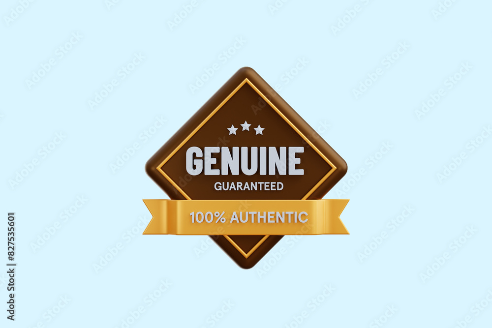 Genuine 100 Authentic 3D Illustration Genuine 100 Authentic 3D Illustration
