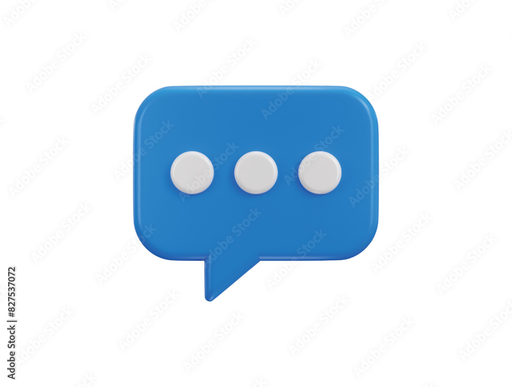 Chat message on speech bubble icon 3d rendering vector illustration Chat message on speech bubble icon 3d rendering vector illustration
