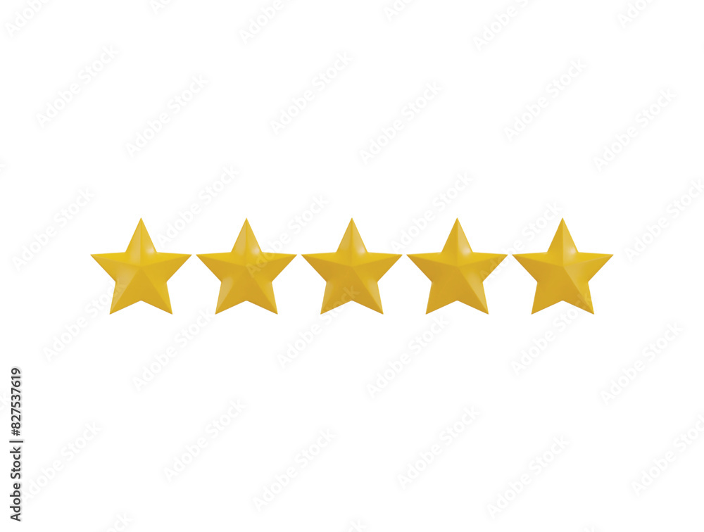 five stars ratting icon 3d render concept of customer feedback ratting icon vector illustration five stars ratting icon 3d render concept of customer feedback ratting icon vector illustration