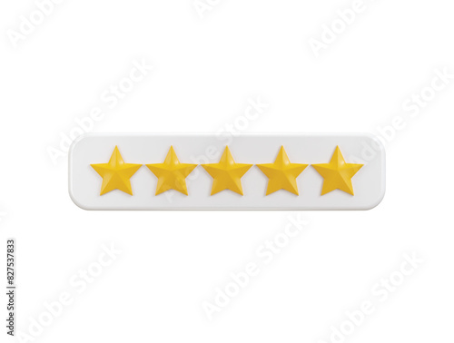 five stars ratting icon 3d render concept of customer feedback ratting icon vector illustration