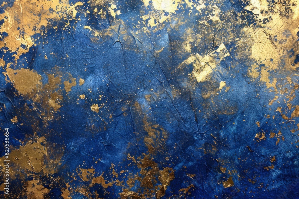 Vibrant abstract background with a rich contrast between blue and gold textures