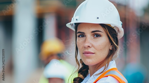 Confident Woman Leading Construction Site