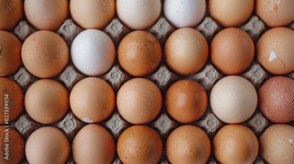 Fresh chicken eggs neatly arranged background Fresh chicken eggs neatly arranged background