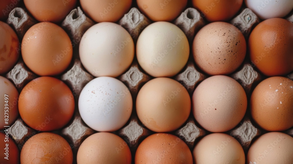 Fresh chicken eggs neatly arranged background Fresh chicken eggs neatly arranged background