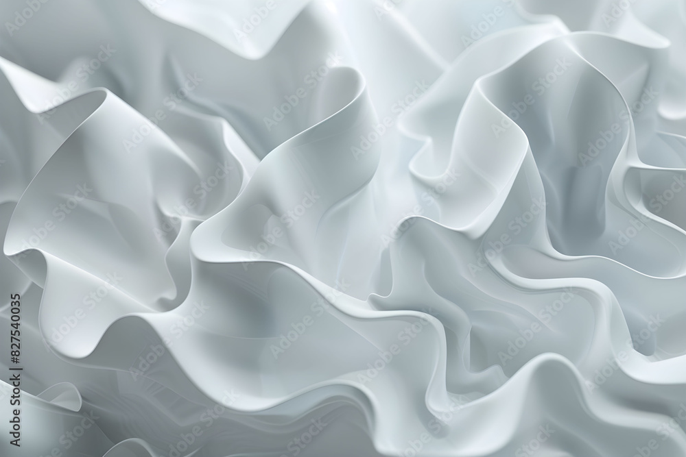 Abstract white background with three dimensional organic waves. Abstract white background with three dimensional organic waves.
