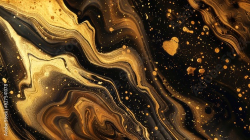 Wallpaper Mural Gold fluid art marbling paint textured background Torontodigital.ca
