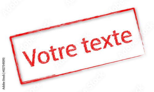 votre texte tampon rouge
