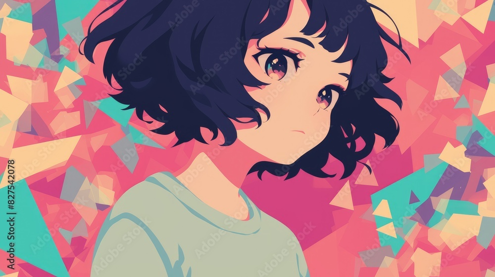 Illustration in 2d format eps 10 featuring a charming cartoon expression set against a colorful backdrop Illustration in 2d format eps 10 featuring a charming cartoon expression set against a colorful backdrop