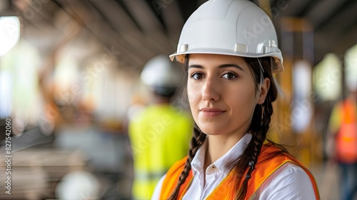 Confident Woman Leading Construction Site