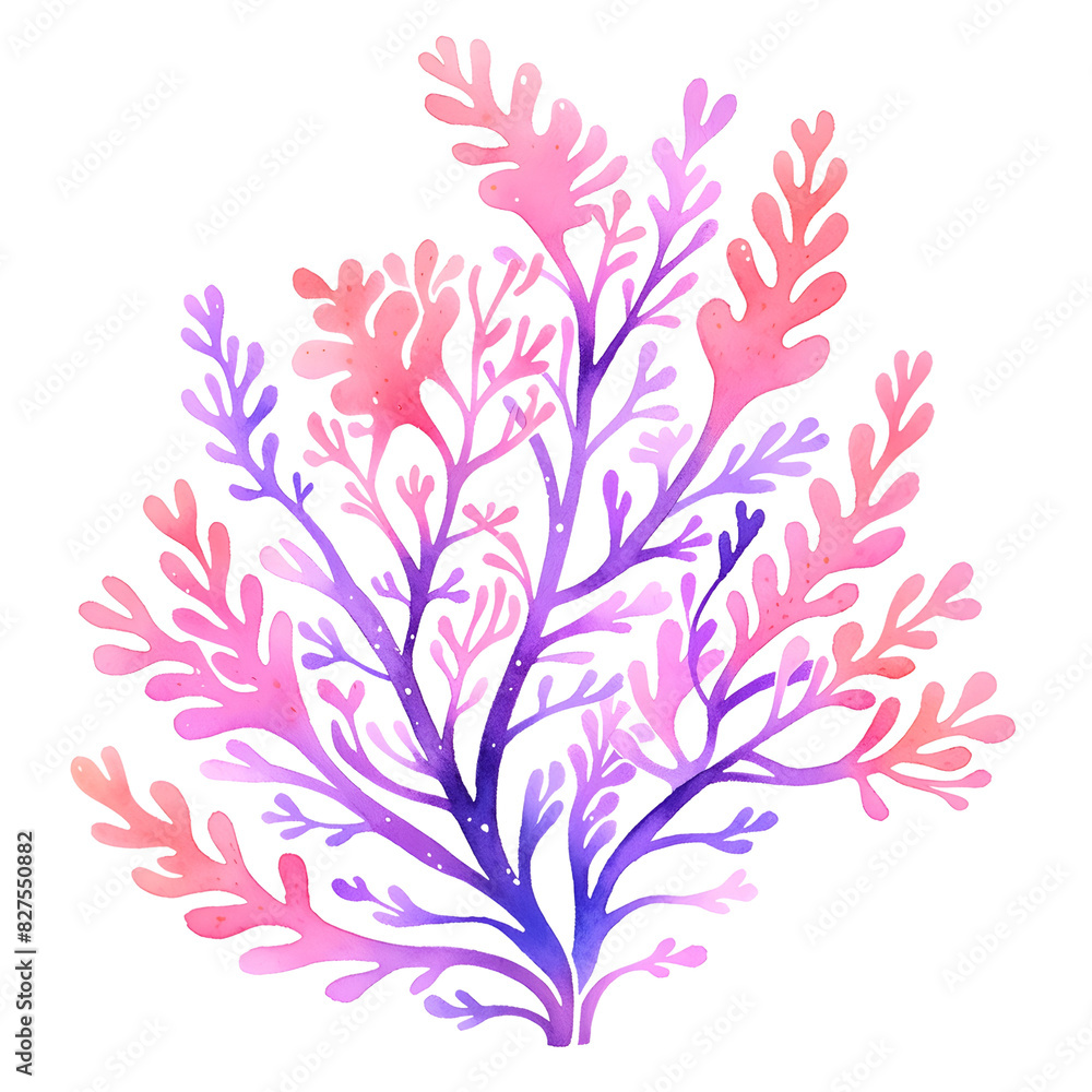 Pastel Sea Animal Watercolor Clipart, Coral Illustration, Nursery Underwater Animals Design 