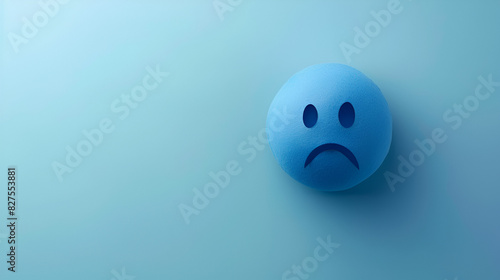 Blue Monday concept and sad emoji, generative AI