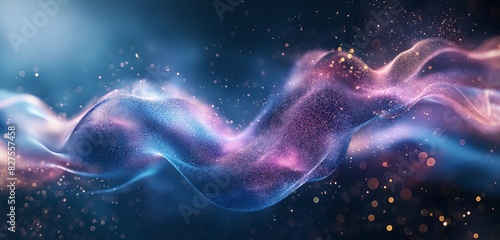 Ultra View Harmony  Colorful Particles in a Gradient Waves Background