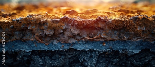 Exploring Earths Layers A Closeup D Rendering of Soil Strata from Topsoil to Bedrock photo