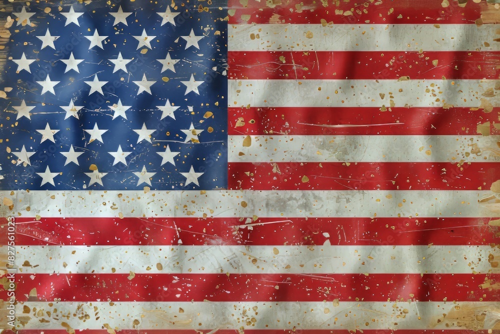 An old american flag with a grungy texture. An old american flag with a grungy texture.