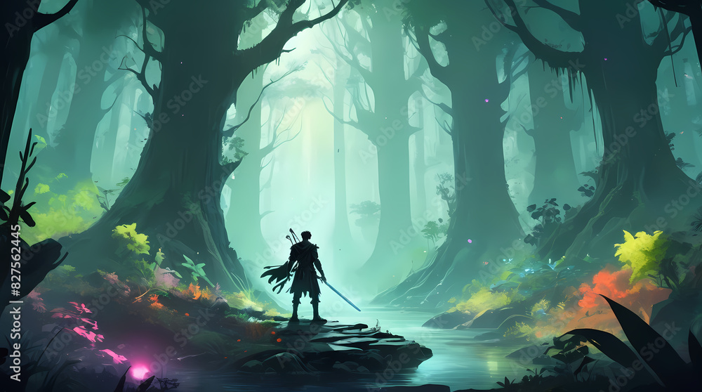 game/story concept art- castle/warrior/monster/magic/adventure game/story concept art- castle/warrior/monster/magic/adventure