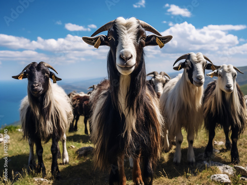 Herd of goats roams Kabaktepe Plateau, Turkey photo