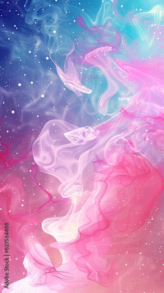 Fototapeta premium A vibrant pink and blue abstract background filled with twinkling stars