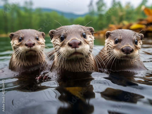 Waterlogged, Asian small-clawed otters revel in their aquatic playground photo