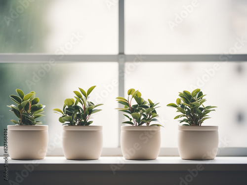 Window-side table hosts charming potted plants