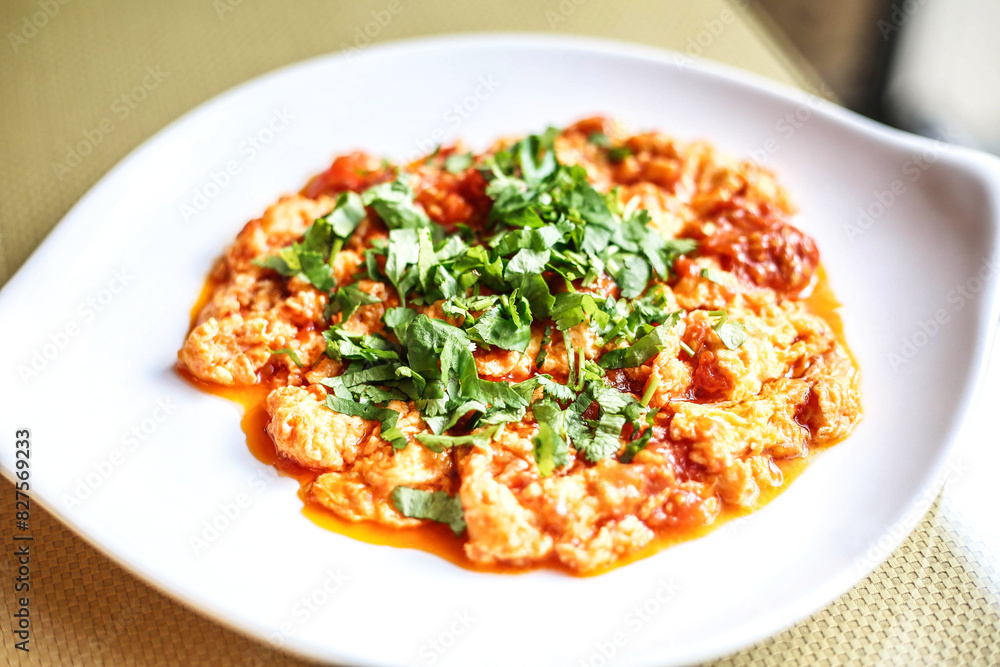 White Plate With Delicious Food on Table White Plate With Delicious Food on Table